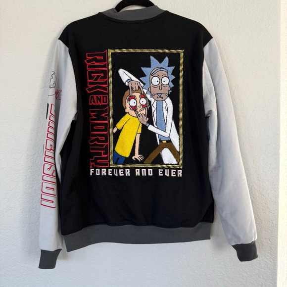 Rick And Morty Embroidered Bomber Jacket Dimension C-137 Mens Size Small New - Picture 1 of 11